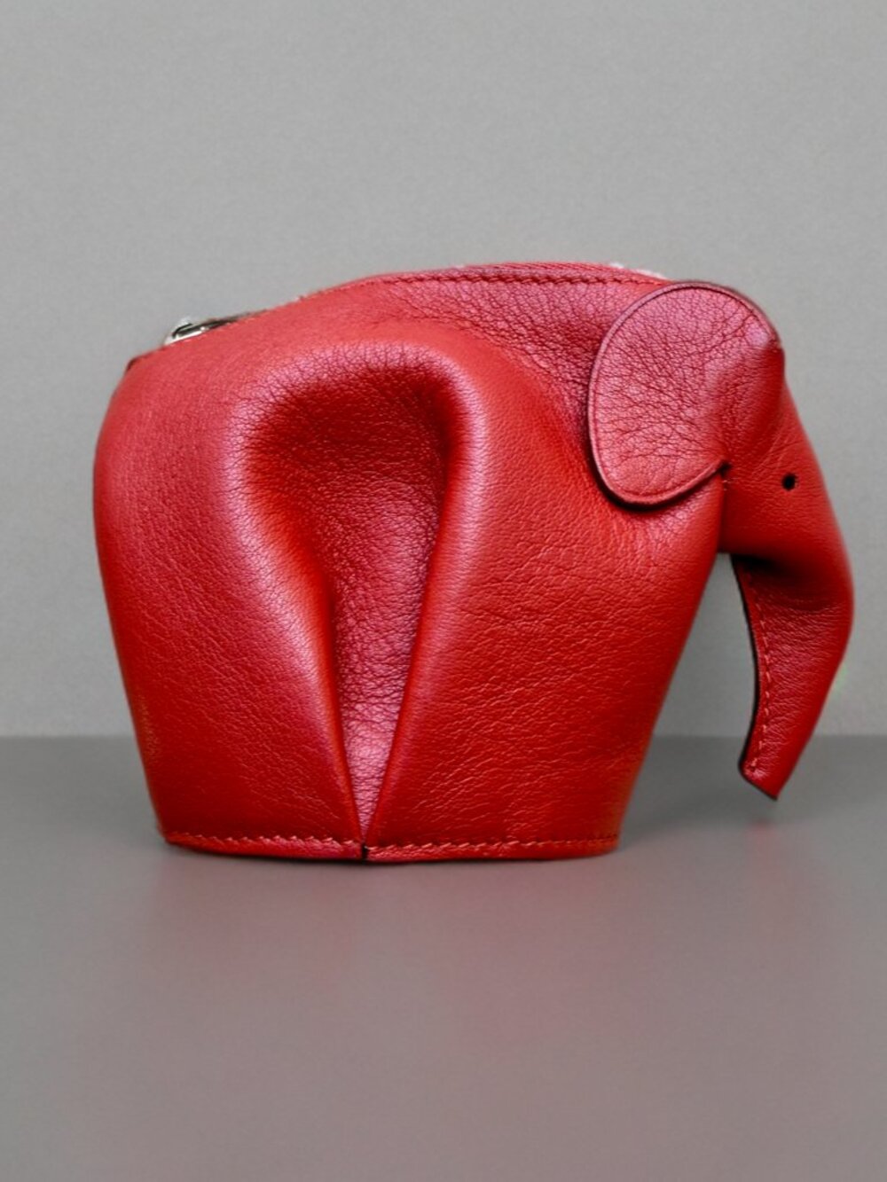 Loewe Red Leather Elephant Coin Case